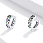 Strieborné náušnice, kosoštvorec