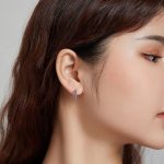 Strieborné náušnice, kosoštvorec