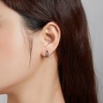 Strieborné náušnice, kosoštvorec