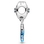 Strieborný prívesok, lapač snov, modrý