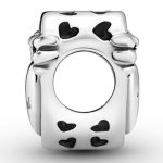 Strieborné kúzlo, srdce s anjelskými krídlami