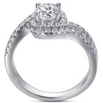 Dámsky zásnubný prsteň, dvojitý, strieborný, veľkosť 10