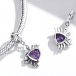 Strieborné kúzlo, krab, fialové