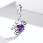 Strieborné kúzlo, krab, fialové