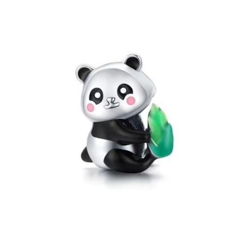 Ezüst charm, panda