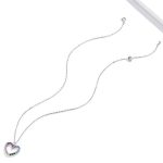 Strieborný náhrdelník s dúhovým srdiečkom