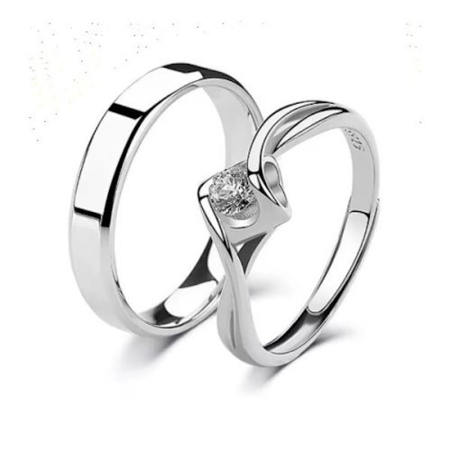 Ezüst karikagyűrű, egy pár, állítható méret