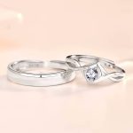 Ezüst karikagyűrű, egy pár, állítható méret