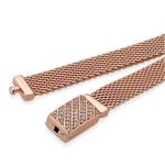 Strieborný náramok, ružové zlato, 17 cm