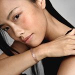 Strieborný náramok, ružové zlato, 19 cm