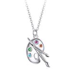 Strieborný náhrdelník s paletou farieb