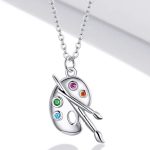 Strieborný náhrdelník s paletou farieb