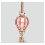 Strieborný prívesok, teplovzdušný balón, ružové zlato