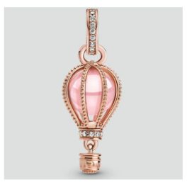 Strieborný prívesok, teplovzdušný balón, ružové zlato