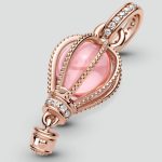 Strieborný prívesok, teplovzdušný balón, ružové zlato