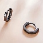 Strieborné náušnice, čierne