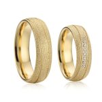 Pánsky snubný prsteň, pozlátený, nehrdzavejúca oceľ, veľkosť 9