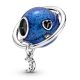 Strieborný prívesok s mesiacom, modrý