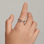 Dámsky prsteň, strieborný, dvojitý, veľkosť 7