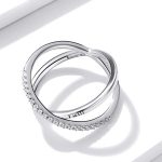 Dámsky prsteň, strieborný, dvojitý, veľkosť 6