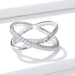 Dámsky prsteň, strieborný, dvojitý, veľkosť 8