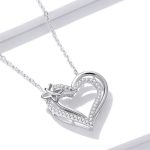 Strieborný náhrdelník so srdiečkom a motýľom