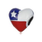 Strieborné kúzlo, srdce, vzor vlajky