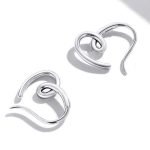 Dámske náušnice, strieborné, srdiečko