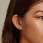 Dámske náušnice, strieborné, úľ