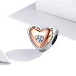 Strieborné kúzlo, srdce, ružové zlato