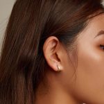 Dámske náušnice, strieborné, s farebnými srdiečkami