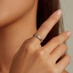 Dámsky prsteň, strieborný, vintage, veľkosť 7