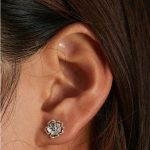 Strieborné napichovacie náušnice, kvetinka