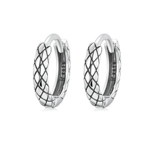 Dámske náušnice, strieborné, hadí vzor