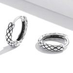 Dámske náušnice, strieborné, hadí vzor