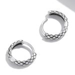 Dámske náušnice, strieborné, hadí vzor