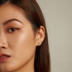 Dámske náušnice, strieborné, farebné oči