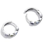 Dámske náušnice, strieborné, farebné oči