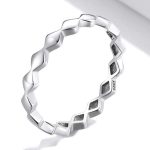 Strieborný dámsky prsteň, diamantový vzor, veľkosť 6