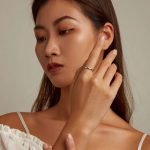 Strieborný dámsky prsteň, diamantový vzor, veľkosť 8