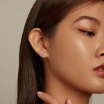 Strieborné náušnice, farebné, štvorcové