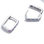 Strieborné náušnice, farebné, štvorcové