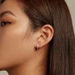 Strieborné kruhové náušnice, bielo-ružové