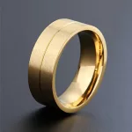 Pánsky snubný prsteň, nehrdzavejúca oceľ, starožitné zlato, veľkosť 10