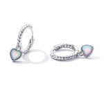 Strieborné náušnice s opálom v tvare srdca