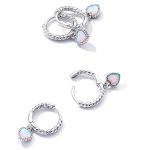 Strieborné náušnice s opálom v tvare srdca