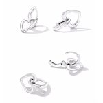 Ezüst fülbevaló, szív