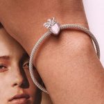 Strieborné kúzlo, srdce, ružové