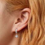 Strieborné náušnice, štvorcové