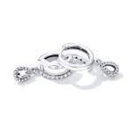 Strieborné náušnice, dvojitá obrúčka